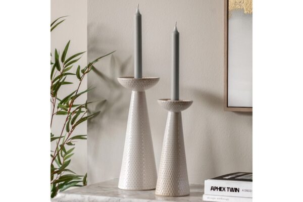 Porto Ceramic Candle Stick Set of 2