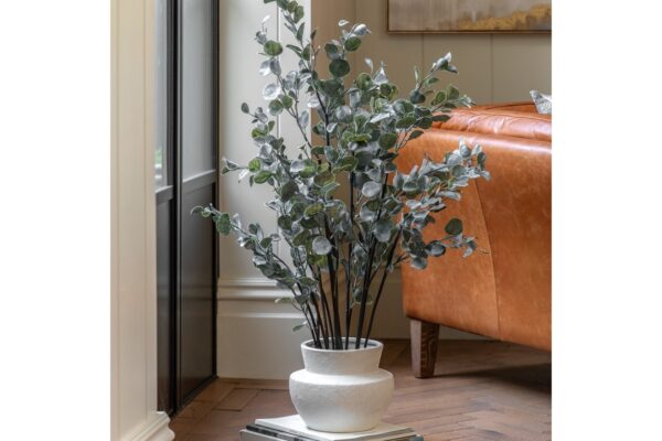 Faux Eucalyptus in Ceramic Pot Ivory