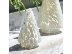 White Confetti Glass Tree Decoration