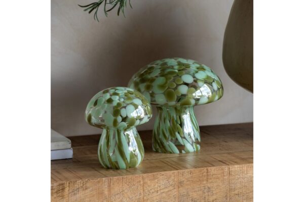 DF-GAL-5056693599272-featured Confetti Glass Mushrooms Set of 2 Forest Green