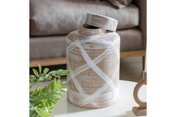 Tarka Jar Reactive Brown White