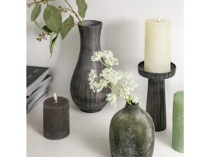 Enya Candlestick Small Antique Grey