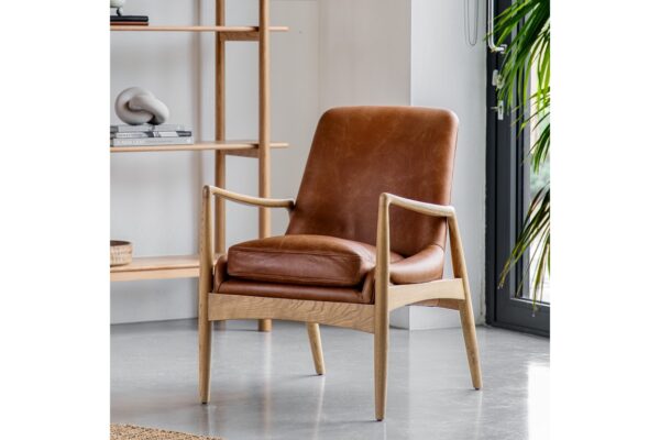 Carrera Armchair Brown Leather