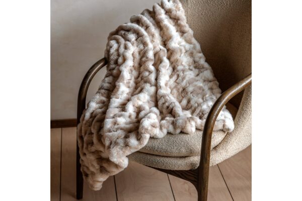 Deco Luxe Ruched Faux Fur Throw