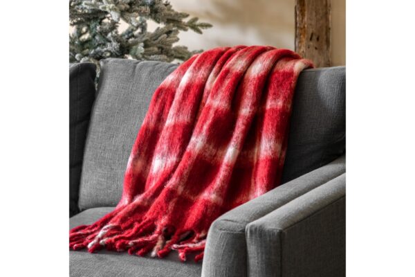 Heritage Check Faux Mohair Throw