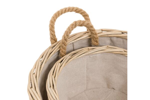 Eden Round Basket Handle Natural Set of 2