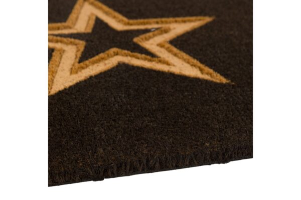 Star Embossed Brown Welcome Doormat