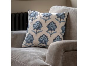 DF-GAL-5061087248629-featured Fleur Embroidered Cushion Ink Blue