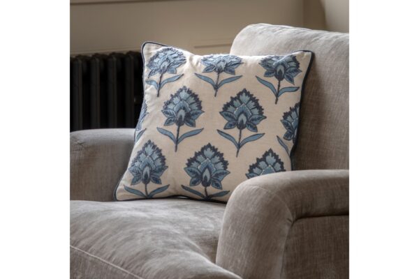 DF-GAL-5061087248629-featured Fleur Embroidered Cushion Ink Blue