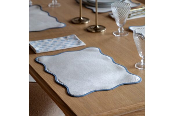 Scallop Edge Placemats Blue 4pk