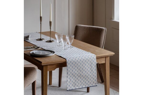 DF-GAL-5061087248759-featured Fleur Floral Stamp Table Runner Blue