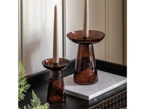 Denia Glass Candle Holder Set of 2
