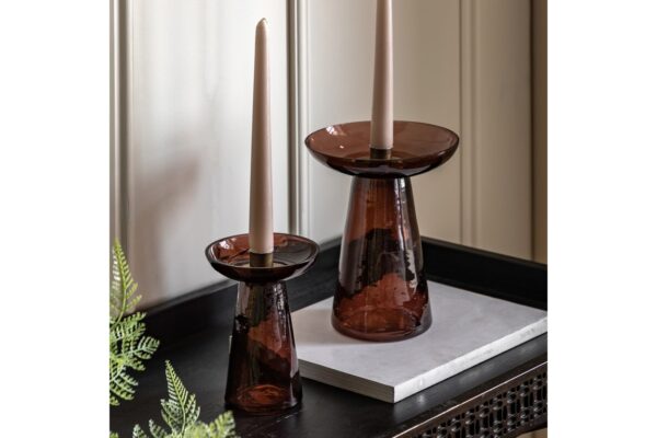 Denia Glass Candle Holder Set of 2