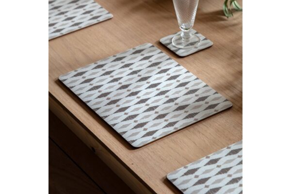 Geo Monochrome Placemat and Coaster Set