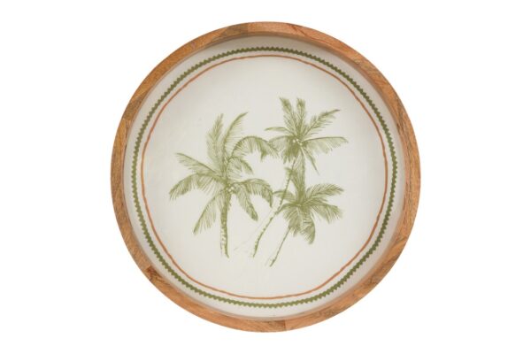 Palm Wooden Round Serving Tray
