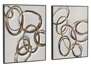 Bold as Gold Framed Canvas Set of 2