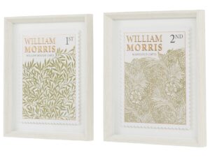 William Morris Stamp Green Framed Art Set of 2