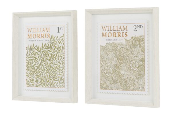 William Morris Stamp Green Framed Art Set of 2