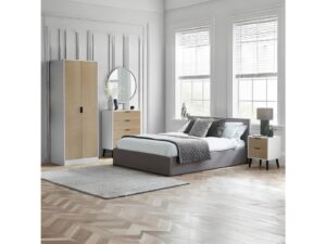 Alba 5 Drawer Chest - Walnut/Black