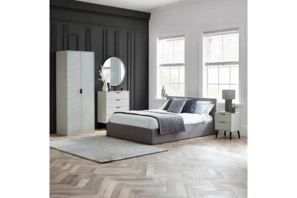 Alba 2 Drawer Bedside - White/Oak