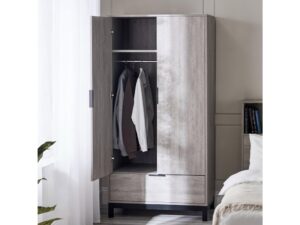 DF-JB-BAL106-featured-3 Bali 2 Door 1 Drawer Wardrobe - Grey Oak