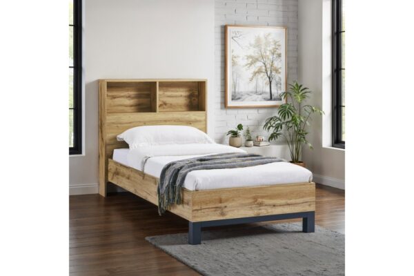 Bali Bookcase Headboard Bed - 90cm