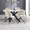 Bradley White Marble Dining Table
