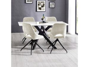 Bradley White Marble Dining Table