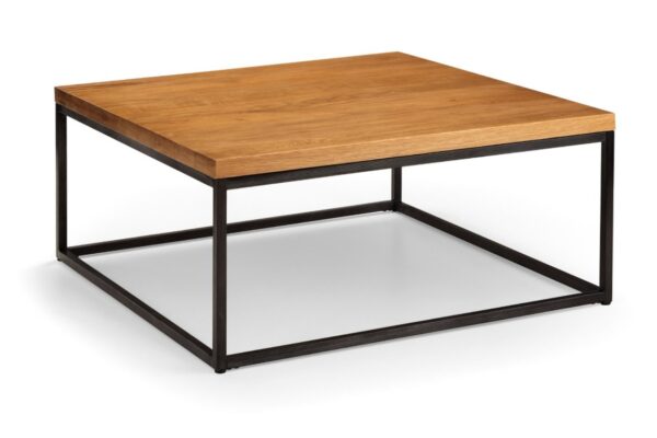 Brooklyn Square Coffee Table - Dark Oak/Gunmetal