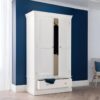 Clermont 2 Door 1 Drawer Wardrobe - White
