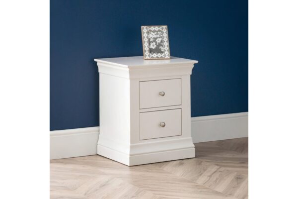 Clermont 2 Drawer Bedside - Light Grey