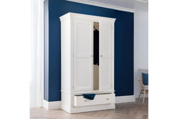 Clermont 2 Door 1 Drawer Wardrobe - Light Grey