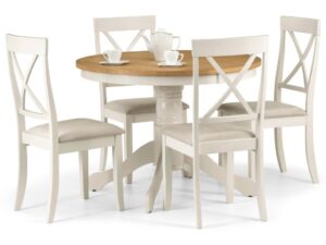 Davenport Round Pedestal Table - Ivory/Oak