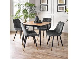 Findlay Square Dining Table - Walnut & Black