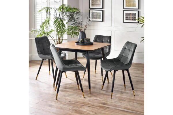Findlay Square Dining Table - Walnut & Black