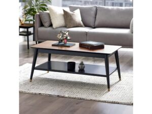 DF-JB-FIN003-featured-4 Findlay Coffee Table With Shelf - Walnut & Black