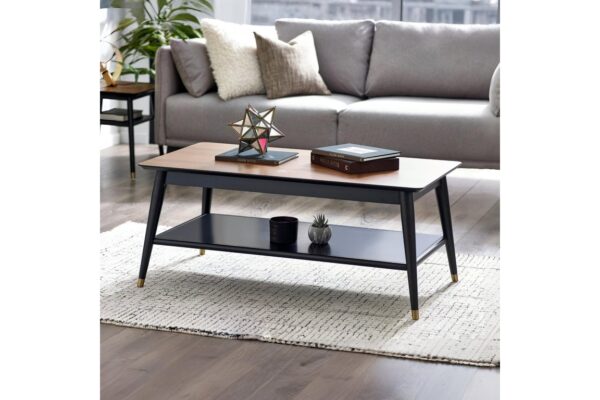 DF-JB-FIN003-featured-4 Findlay Coffee Table With Shelf - Walnut & Black