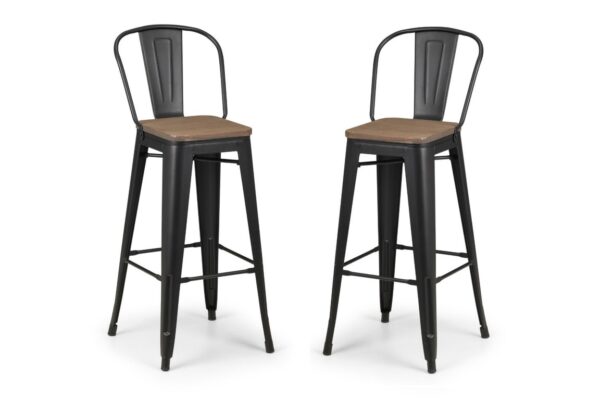 Set Of 2 Grafton Metal Bar Stools