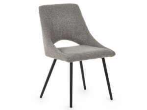 Set Of 2 Iris Boucle Dining Chairs - Grey