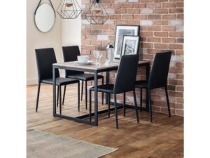 Set Of 4 Jazz Fabric Chairs - Black