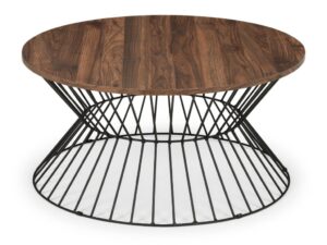 DF-JB-JER001-featured-2 Jersey Round Wire Coffee Table - Walnut/Black