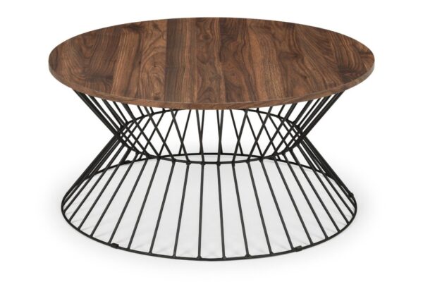 Jersey Round Wire Coffee Table - Walnut/Black