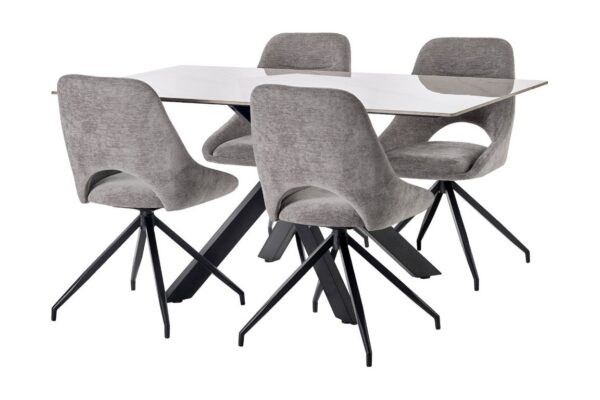 Set of 2 Jonah Swivel Return Dining Chairs - Grey