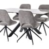 Set of 2 Jonah Swivel Return Dining Chairs - Cream