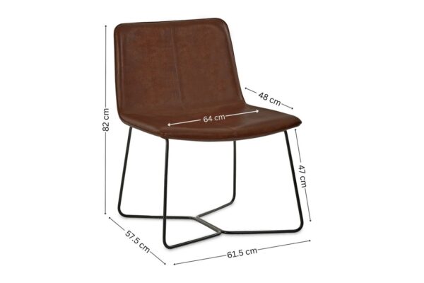 Joren PU Leather Accent Chair - Brown