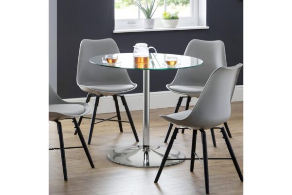 Kudos Chrome & Glass Pedestal Table