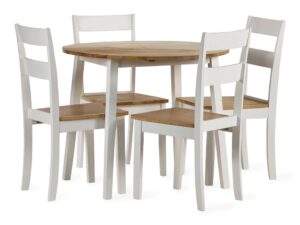 DF-JB-LIN004-featured-3 Linwood Round Dropleaf Table - White/Natural