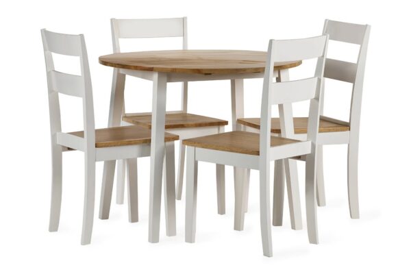 DF-JB-LIN004-featured-3 Linwood Round Dropleaf Table - White/Natural