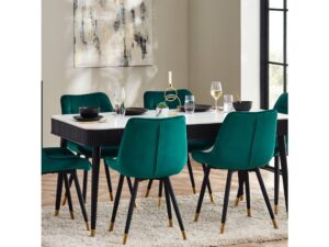 Louis Fluted Stone Top Dining Table With Drawers