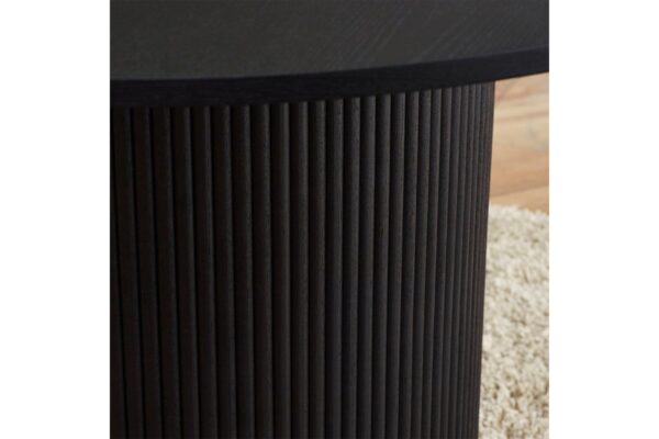 Louis Black Fluted Round Dining Table